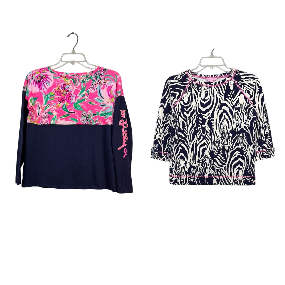 Lilly Pulitzer Girls XL Zebra Print 3/4 Sleeve Bow Cuff Sweatshirt/Finn Top